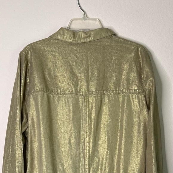 Boston Proper Metallic Brushed Linen Utility Jacket Women’s - Picture 5 of 11